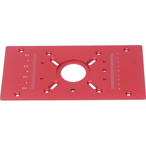 Plaque d'insertion table à fraiseuse en alliage d'aluminium plateau de base accessoire bois rouge et noir modèle M8 avec 2 anneaux (1/5)