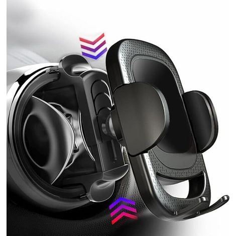 Soporte para teléfono de coche, soporte redondo para teléfono de coche para rejilla de ventilación, fácil de instalar, estable, rotación de 360°. (1/5)