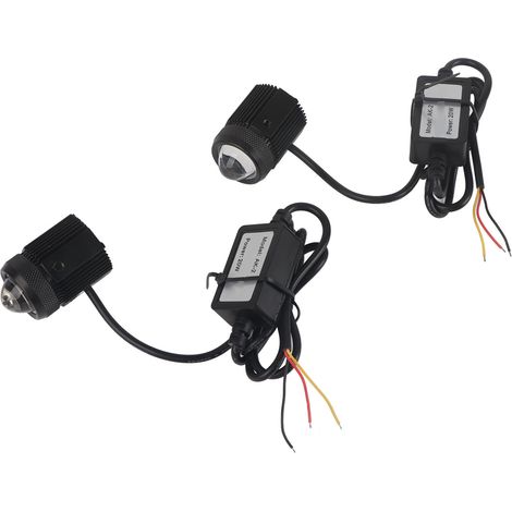 Paire de phares LED pour moto, feux de route et de croisement, lumière jaune et blanche, étanches IP65, universels (1/5)