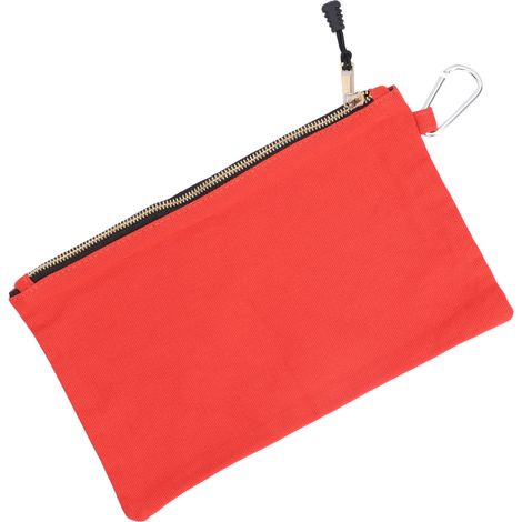 Sac outil fermeture éclair multifonction en toile imperméable transportable avec mousqueton pour rangement orange (1/5)