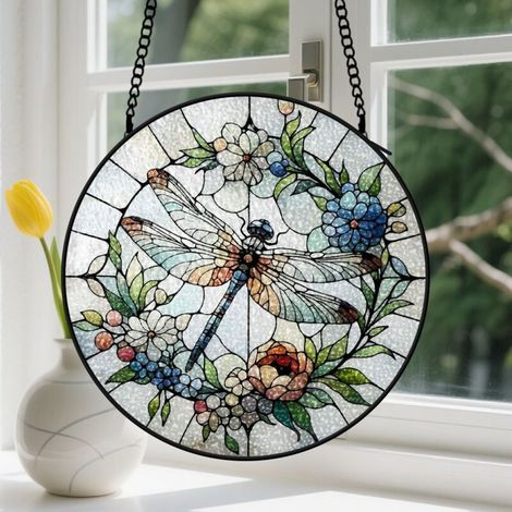 Capteur de Soleil en Vitrail Décoration Spirituelle pour Maison 20cm (1/4)