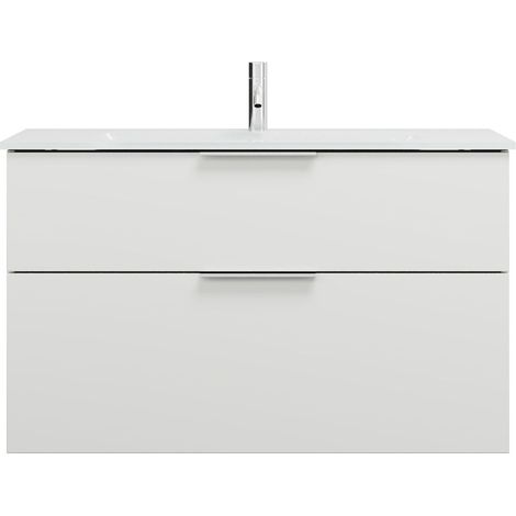 burgbad Eqio lavabo en verre avec meuble sous-lavabo, largeur (1/2)