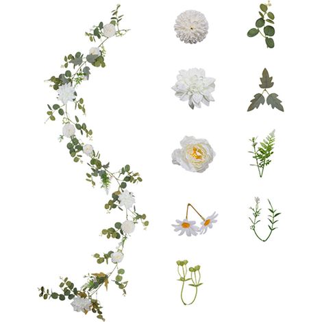 Vigne de roses artificielles - Décoration de bureau en-Blanc