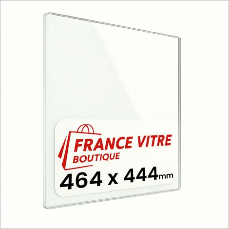 464 x 444 x 4 mm - Vitre de cheminée pour insert et poêle à bois - verre de rechange - France Vitre - jusqu'à 800°C - 444 x 464 x 4 mm (1/5)