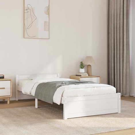 Estructura cama individual sin colchón madera blanco 90x190 cm (1/5)