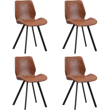 Set von 4 Esszimmerstühlen Industriell Cognac Kunstleder Barry - (1/5)