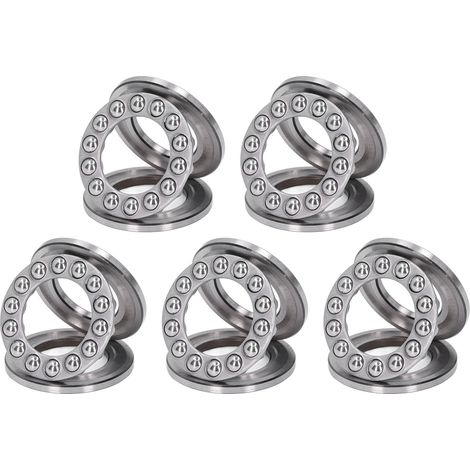 Lot de 5 roulements à billes de butée axiale acier pour crochets de grue pompes verticales 51207 35x62x18mm (1/5)