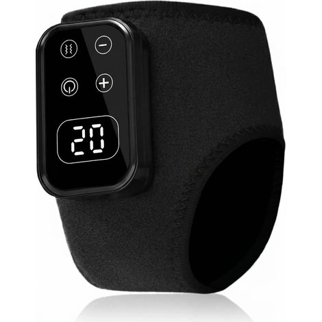 Appareil de massage des pieds sans fil 4 en 1 : 5 modes de vibration, compresse chaude à 5 niveaux, housse de compresse chaude pour les chevilles, soulage les douleurs aux pieds (noir, lot de 1) (1/5)