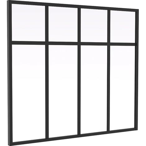 Vetrata stile atelier in alluminio verniciato a polvere - L120 x H105 (L x H) - MAVORA