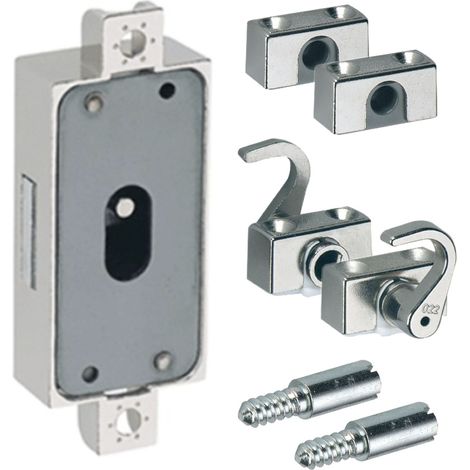 HETTICH Drehstangenschloss Set. einfache Sperre DM15 links, vernickelt