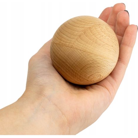 Pelota de yoga para masaje de pies y cuerpo, rodillo masajeador de madera aceitada de 8 cm (1/5)