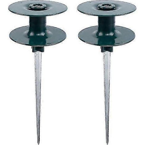 Lot de 2 guides-tuyaux d'arrosage sur piquet, en métal antirouille avec revêtement en zinc pour protéger les plantes (A),VEBTles (1/5)