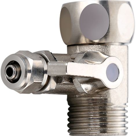 Adaptateur de filtre pour robinet en laiton 1/2 x 1/2 x 1/4 pouces, raccord de plomberie pour filtration d’eau et installation domestique (1/5)