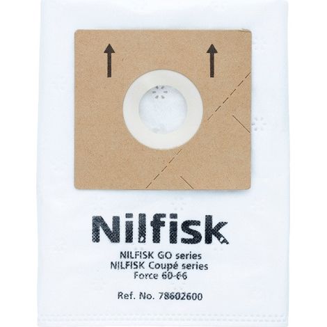 Nilfisk Set di 5 Sacchi per Polvere Bianco Grigio