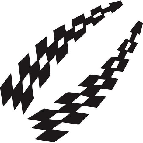 Sollbry Lot de 2 autocollants pour pare-chocs de voiture Motif drapeau à carreaux Noir et Blanc, noir (1/5)