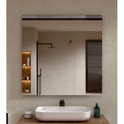 BELLOBATH - Rechteckiger Badezimmerspiegel zur Wandmontage - 80 cm hoch x 60 cm breit (1/5)
