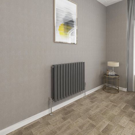 600x767mm Anthracite Double Oval Column Radiator Horizontal Modern Central Heating Radiators