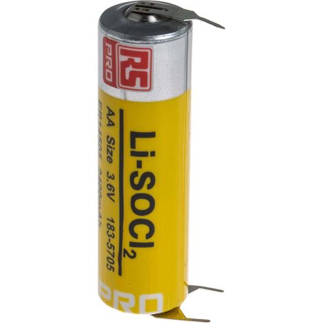 Pile AA RS PRO 3.6V Lithium Thionyle Chloride, 2.4Ah ( Prix pour 1 )