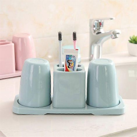Ensemble de rangement pour brosses à dents et gobelets à dentifrice Bluetooth pour couple (1/5)