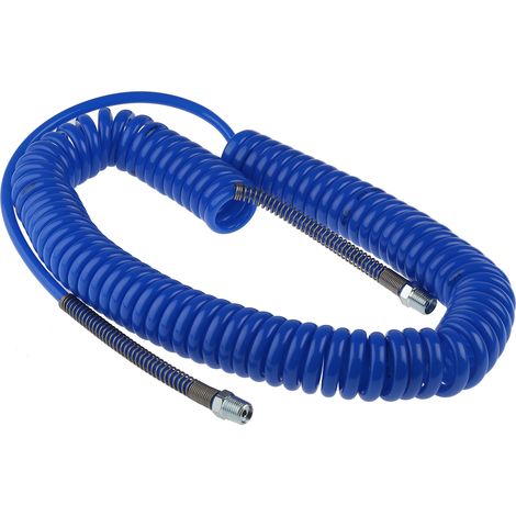Tuyau spiralé CPC, avec raccord BSPT 1/4 pouce mâle, Bleu, Diam.ext 8mm, Long. 6m ( Prix pour 1 ) (1/3)