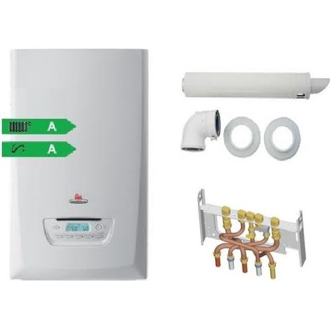 Saunier Duval – Chaudière gaz à condensation murale ThemaPlus Condens F25 – Ventouse et dosseret inclus – Débit 17L/min – Rendement 109,2% (1/3)