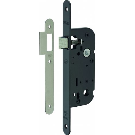 Serratura NF asse 40 mm con solo scrocco, reversibile, nera, confezione indivisibile 50 pz – THIRARD (1/2)