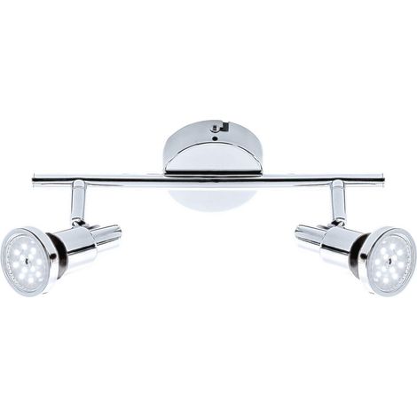 Lampada da bagno a LED faretto orientabile 2xGU10 da 4 W cromato IP44 Briloner