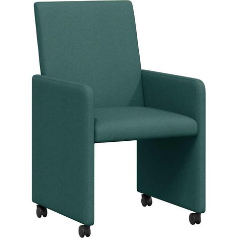 Maison Exclusive - Esszimmerstühle mit Rollen 2 pcs Dunkelgrün 57