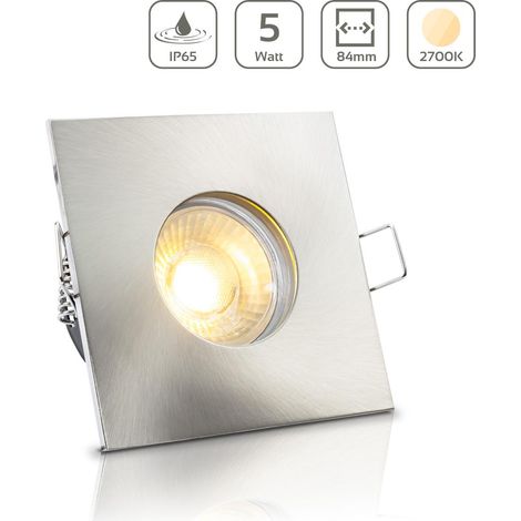 Einbauspot IP65 eckig - Farbe: Edelstahl - LED Leuchtmittel: GU10 5W warmweiß (1/5)