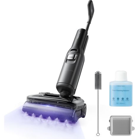 Roborock F25 Ultra Aspiradora en Seco y Húmedo, Tecnología VaporFlow y WaveFlow, Limpieza a Vapor y Agua Caliente, JawScrapers sin Enredos ni Marcas de Agua, FlatReach 2.0, Rodillo con Autolimpieza y 