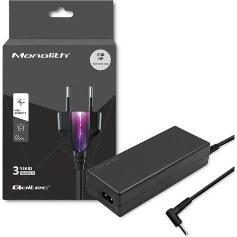 Adaptador de corriente para portátil Qoltec HP de 65 W  19,5 V  3,33 A 4,53,0+pin  adaptador 4,53,0+pin/7,45,0+pin  + cable de alimentación (1/5)