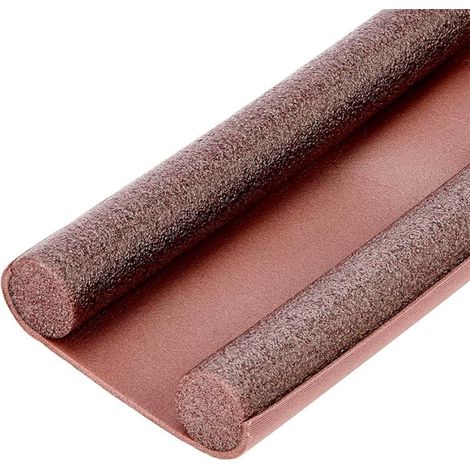 Paraspifferi porta blindata - Lunghezza 93 cm e spessore fino a 5 cm - Sottoporta in tessuto e spugna - Colore marrone (1/5)