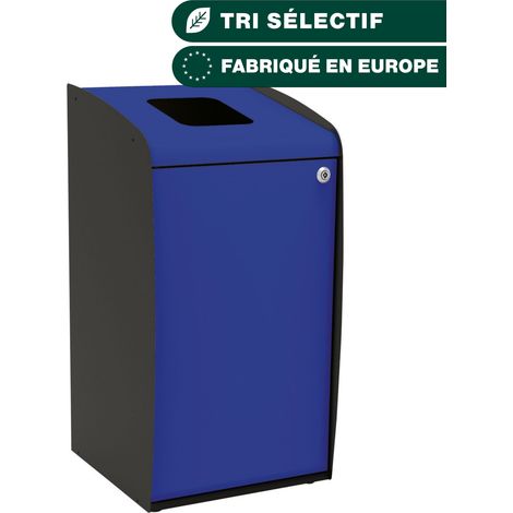 JVD - Borne de tri sélectif 80L bleue à ouverture frontale - Matériel professionnel (1/4)