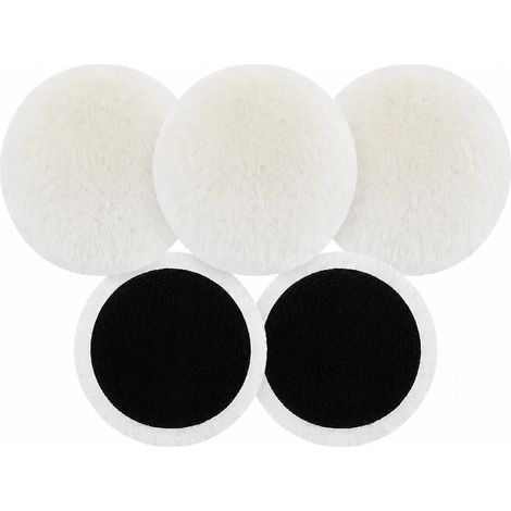 5 PCS Tampons de Polissage en Laine 150mm (6 Pouces) pour Polisseuse de Voiture et Meuble, Disques à Lustrer Doux pour Perceuse et Polisseuse Double Action (DA), Cirage et Ponçage (1/5)