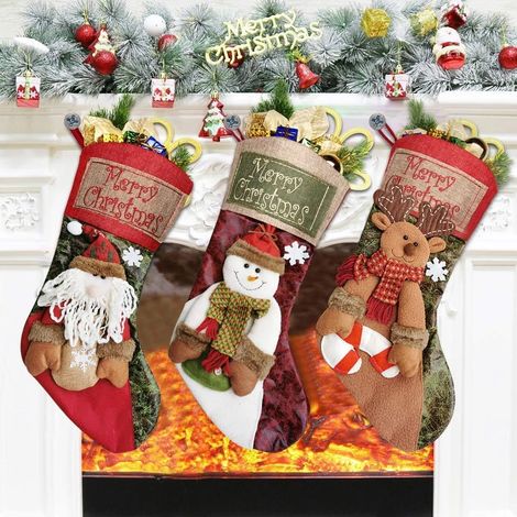 Bas de Noël, lot de 3, 47 cm (18,5 po), extra larges, personnalisés (1/4)