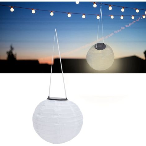 Wasserdichte LED-Solarlaterne für den Außenbereich, ideal für Terrassen, Hochzeiten, Geburtstage und andere Veranstaltungen. Weiße Hängelaterne mit dünnem Haken und warmem Licht. (1/5)