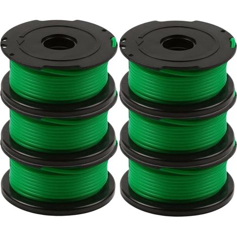 Paquete de 6 carretes de hilo de 6 m para desbrozadoras Black & Decker GL7033, GL8033 y GL9035