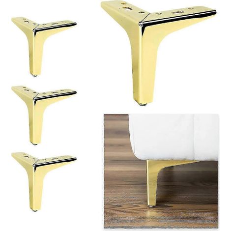 Compatible avec le kit Model Siena, comprend 4 pieds et 16 vis, hauteur 13 cm, pieds en métal, finition dorée. (1/5)