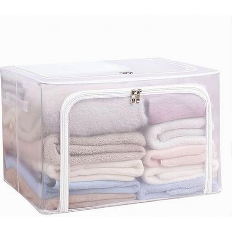 Cleafe - Box Scatola Salvaspazio Portatutto Vestiti Armadio Organizer 50x40x28 Cm 59981 - (1/2)