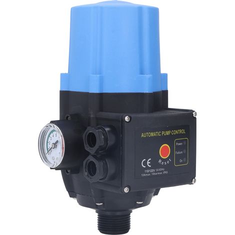 Water Pump Pressure Control Switch Waterproof Regulable Automatic Blue Electronic Controller 0.75kw 110V‑120V