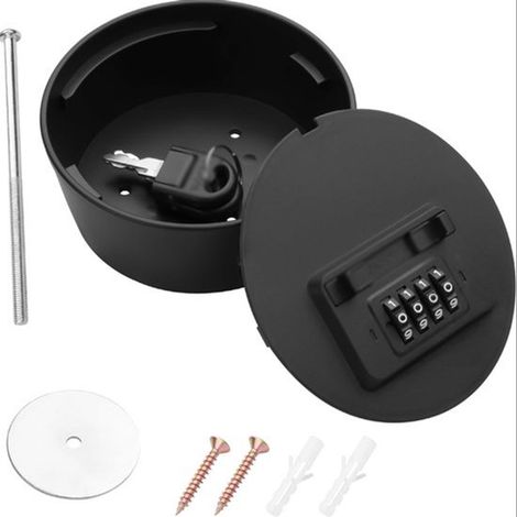 Schlüsselsafe runder Wandsafe Safe mit 4-stelligem Zahlenschloss für Hausschlüssel Schlüsselsafe mit hoher Kapazität geeignet für Zuhause Lager (1/5)