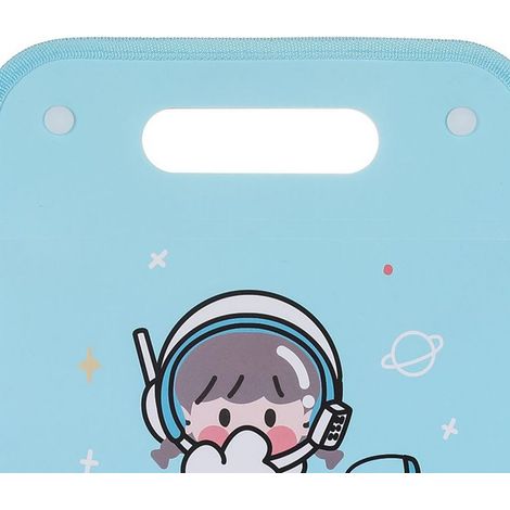 Pochette de classement Organ A4 portable à rangement vertical, classification par sujet, 12 compartiments, grande capacité, extensible, bleue, Pilot (1/5)