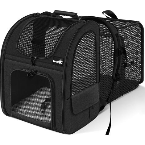 Sac a Dos Chat Extensible, Sac Transport Chat Respirant, Noir (1/5)