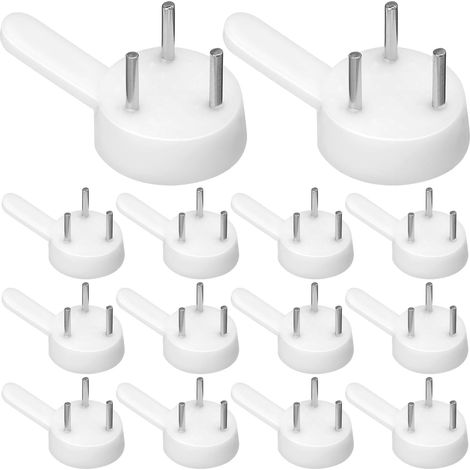 Lot de 60 crochets invisibles en plastique pour cadre photo sans trace - Crochets invisibles pour mur dur - Crochets sans trace - pour photo de mariage - à clou en fer blanc (1/5)