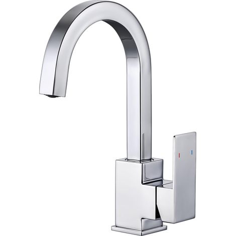 Robinet de cuisine, robinet de cuisine en acier inoxydable pivotant à 360° haute pression pour évier de cuisine, camping-car, salle de bain Chrome (1/5)