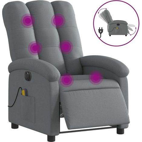 Maison Exclusive - Massagesessel Elektrisch Dunkelgrau Stoff (1/5)