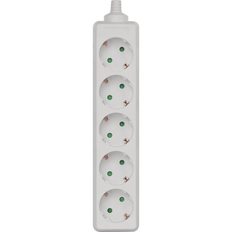 Bloc multiprise 5 voies SCHUKO sans câble, avec sécurité enfant, pour usage intérieur, bloc multiprise de rechange sans interrupteur (1/5)