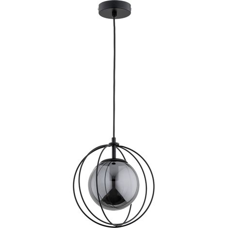Suspension loft noire boule verre fumé E14 Sonar Alfa (1/3)
