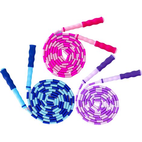 Corde à Sauter - Segmentée Perles Souples - Réglable en Longueur - Pour Enfants Adultes Seniors - Lot de 3 (1/5)