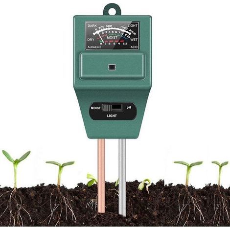 pH-mètre de Sol, testeur de lumière de pH d'humidité du Sol 3-en-1 ST02 pour la Maison, Le Jardin, la pelouse, la Ferme, Les Plantes d'intérieur et d'extérieur (Vert) (1/4)